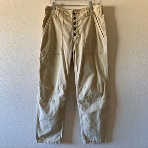 Anthropologie The Wanderer Tan Utility Pants Boyfriend Pants Size 30